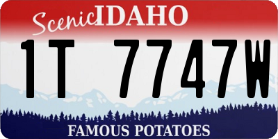 ID license plate 1T7747W