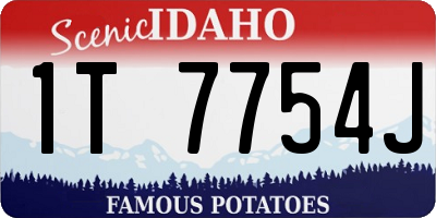 ID license plate 1T7754J