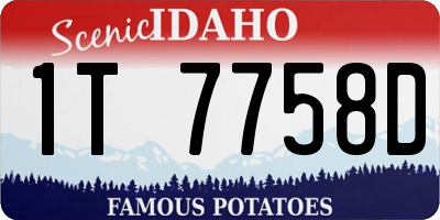 ID license plate 1T7758D