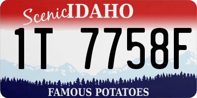 ID license plate 1T7758F