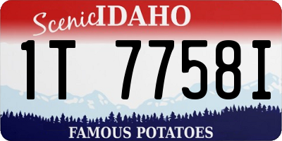 ID license plate 1T7758I