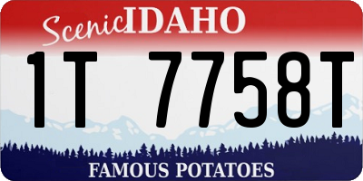 ID license plate 1T7758T