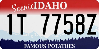 ID license plate 1T7758Z