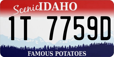 ID license plate 1T7759D