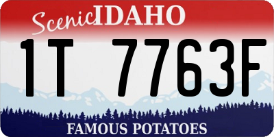 ID license plate 1T7763F