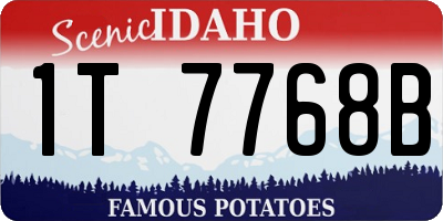ID license plate 1T7768B