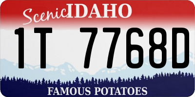 ID license plate 1T7768D