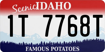 ID license plate 1T7768T
