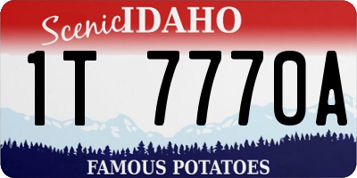ID license plate 1T7770A