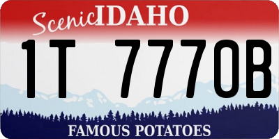 ID license plate 1T7770B