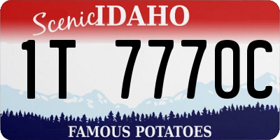 ID license plate 1T7770C