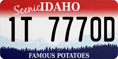 ID license plate 1T7770D