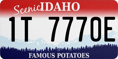 ID license plate 1T7770E