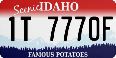ID license plate 1T7770F