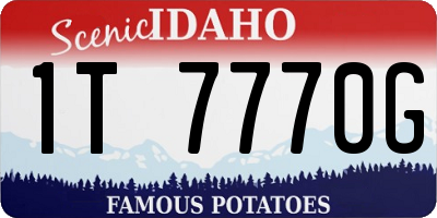 ID license plate 1T7770G