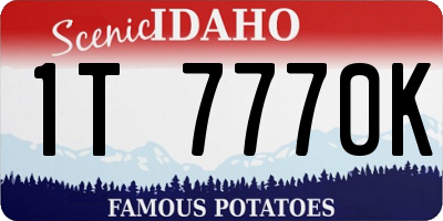 ID license plate 1T7770K