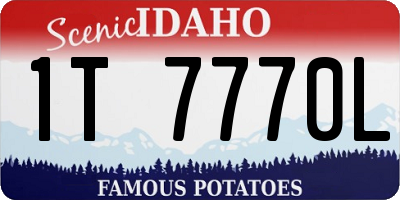 ID license plate 1T7770L