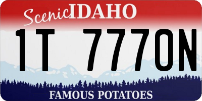 ID license plate 1T7770N