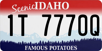ID license plate 1T7770Q