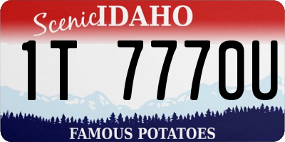 ID license plate 1T7770U