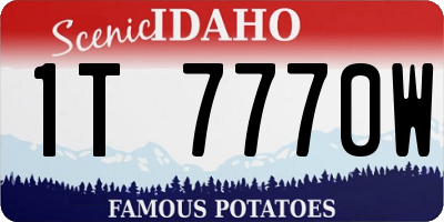 ID license plate 1T7770W