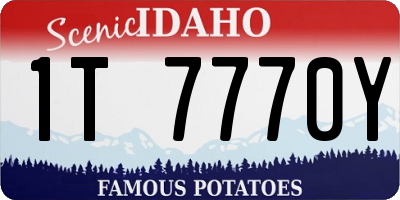 ID license plate 1T7770Y