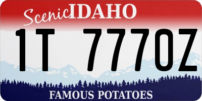 ID license plate 1T7770Z