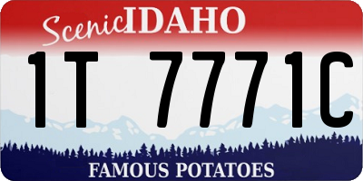 ID license plate 1T7771C