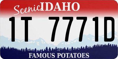 ID license plate 1T7771D