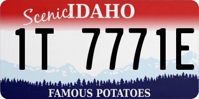 ID license plate 1T7771E
