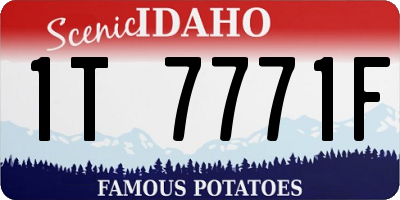 ID license plate 1T7771F