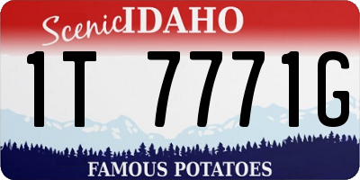 ID license plate 1T7771G