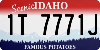 ID license plate 1T7771J