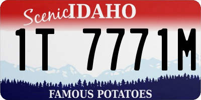 ID license plate 1T7771M