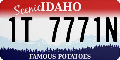 ID license plate 1T7771N