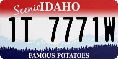 ID license plate 1T7771W