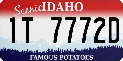 ID license plate 1T7772D