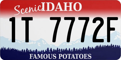 ID license plate 1T7772F