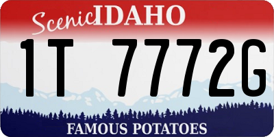 ID license plate 1T7772G