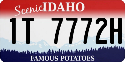 ID license plate 1T7772H