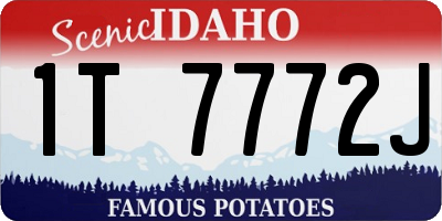 ID license plate 1T7772J