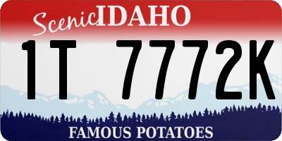 ID license plate 1T7772K
