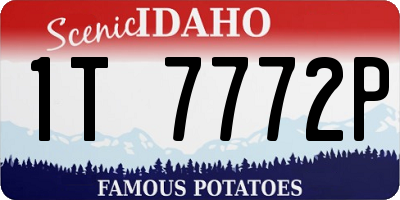 ID license plate 1T7772P