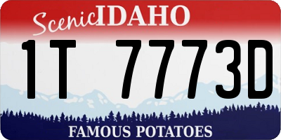 ID license plate 1T7773D