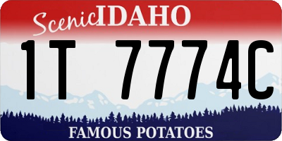 ID license plate 1T7774C