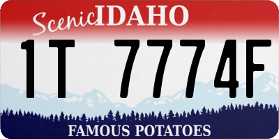 ID license plate 1T7774F