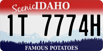 ID license plate 1T7774H