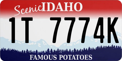 ID license plate 1T7774K