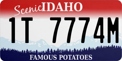 ID license plate 1T7774M