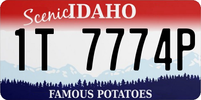 ID license plate 1T7774P